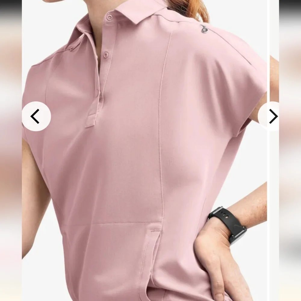 Movement by Butter Soft Mintaka scrub top, shirt collar, size L,mauve pink. - Picture 10 of 17